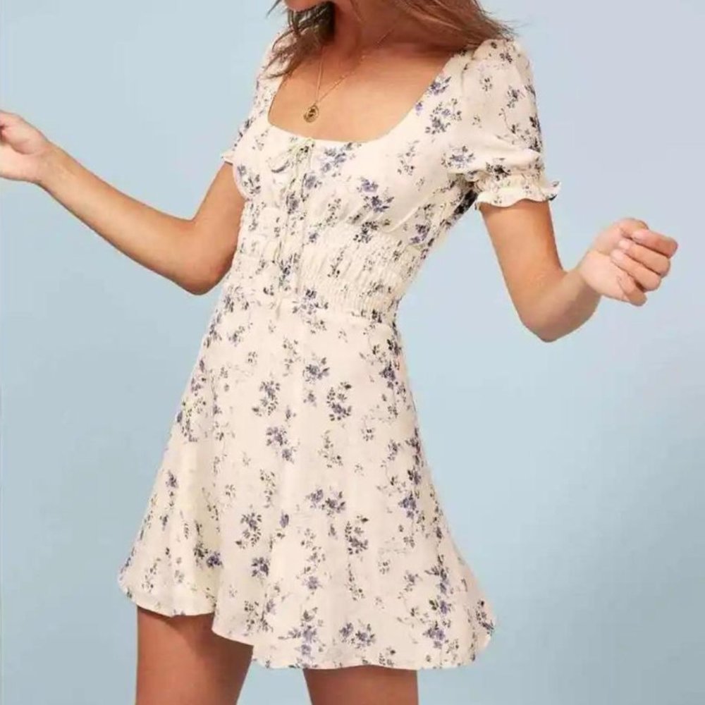 REFORMATION "Linley" Floral Print Mini Dress - Size 0
